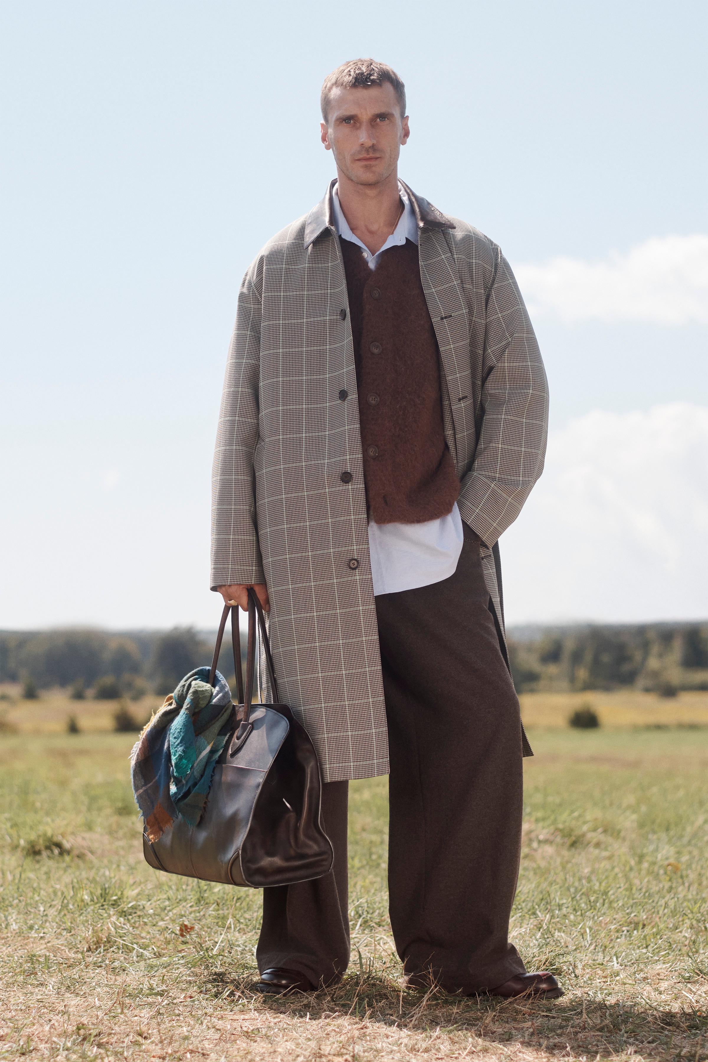 LIMITED EDITION PLAID AND LEATHER TRENCH COAT